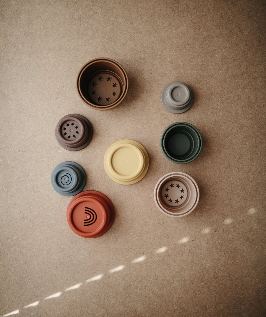 Mushie Stacking Cups Toy - Retro