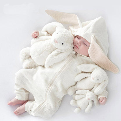 Bunny Ear Hooded Jumpsuit - Mocha
