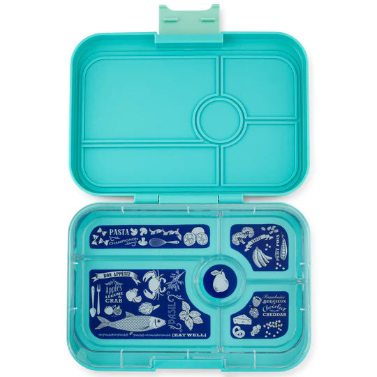 Yumbox Tapas Lunch Box | Antibes Blue with Bon Appetit Tray | 5 Compartment