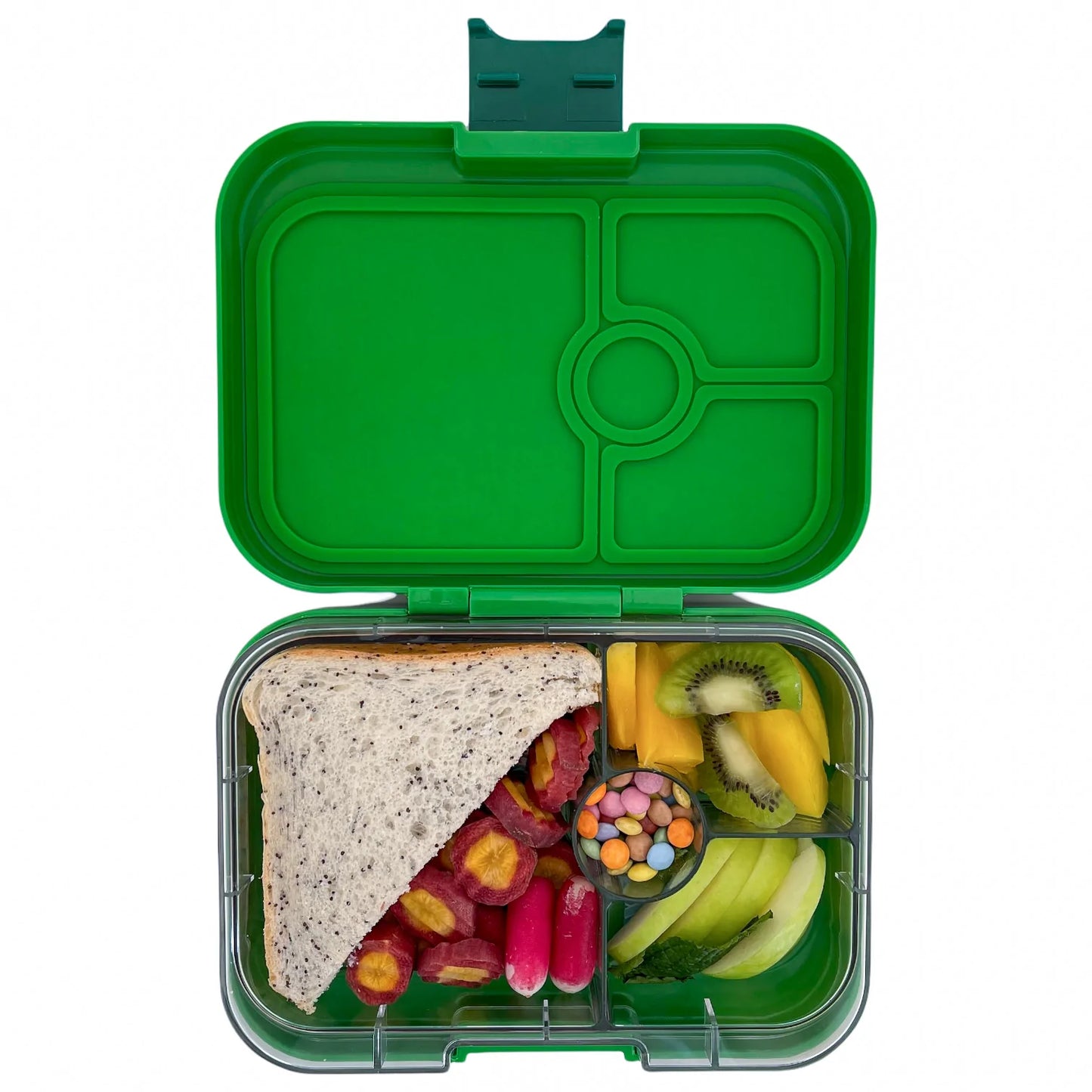 Yumbox Panino Lunch Box | Bamboo Green & Shark Tray | Leakproof Bento for Kids