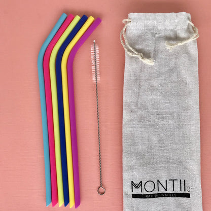MontiiCo Silicone Straw Set