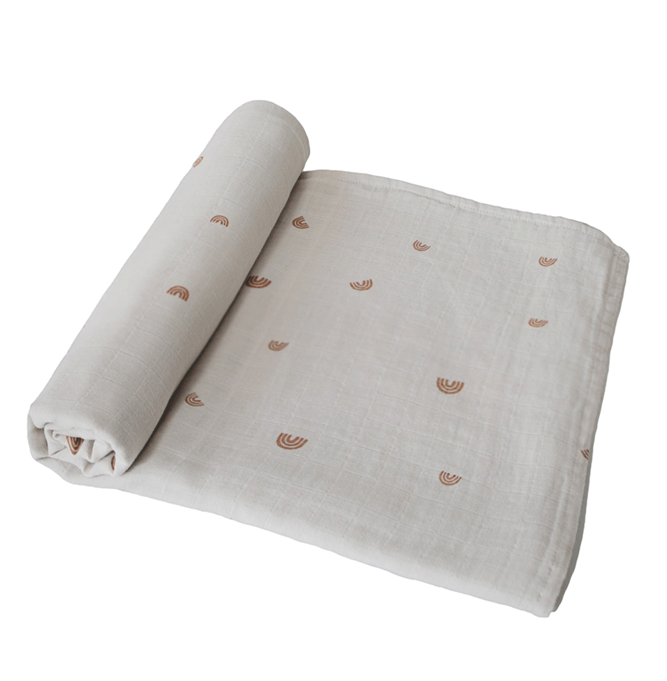Mushie Organic Cotton Swaddle - Rainbow