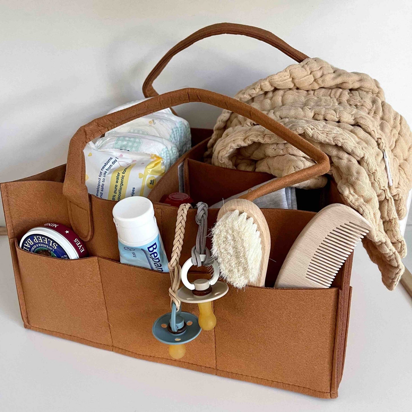 Nappy Caddy/Organiser - Cinnamon
