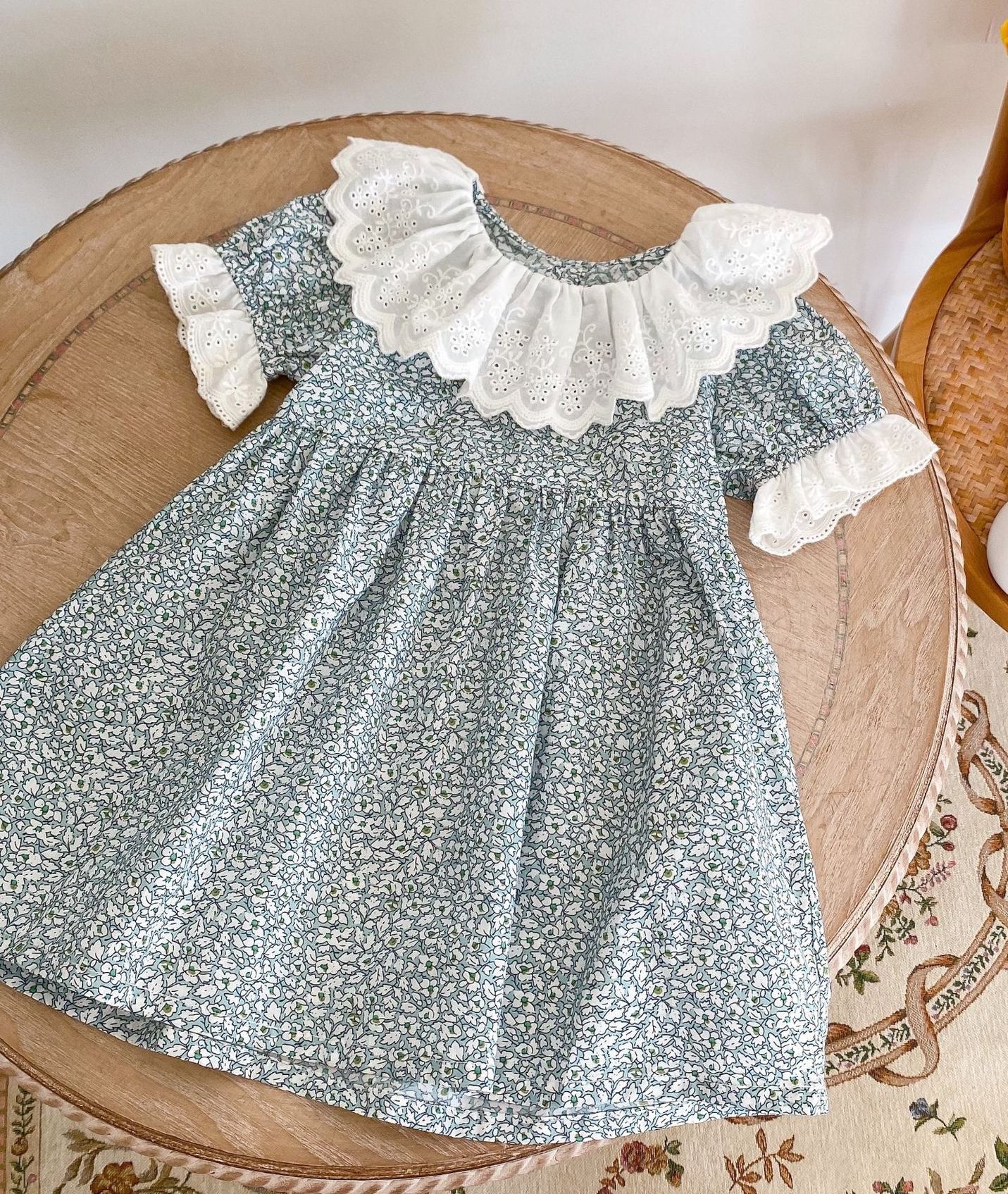 Claire Dress with Lace Collar