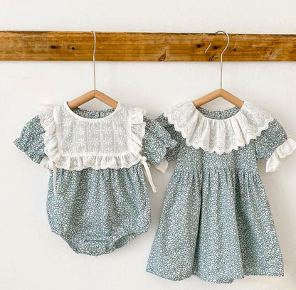 Claire Dress with Lace Collar