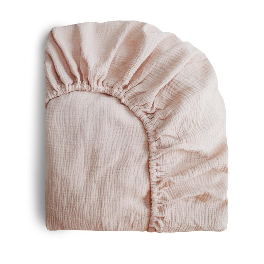 Mushie - Extra Soft Muslin Crib Sheet - Blush