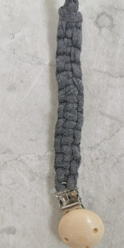 Macrame Pacifier Holder - Slate