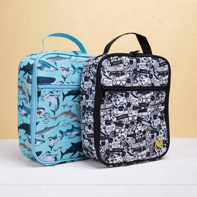 MontiiCo Insulated Lunch Bag with Ice Pack - Sharks