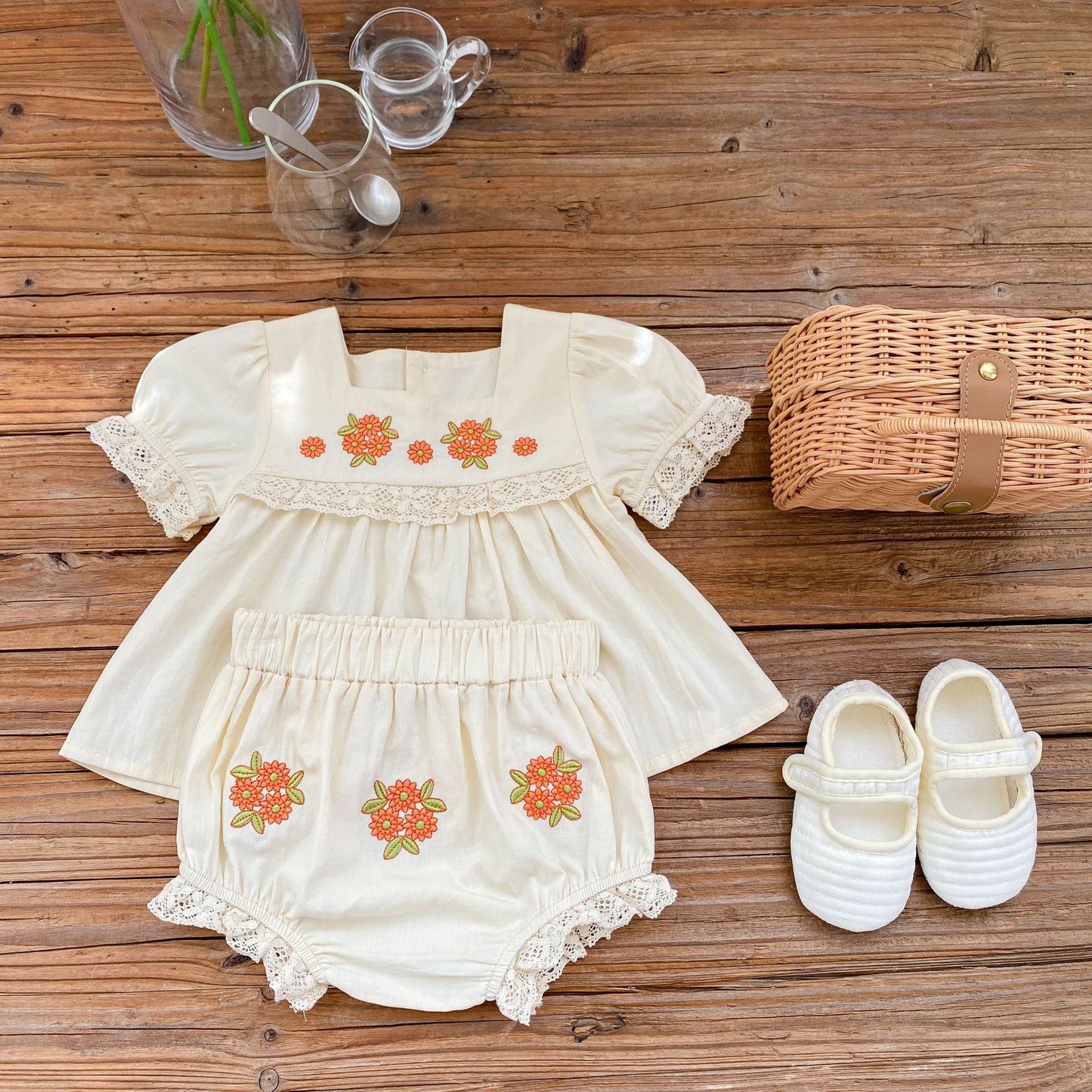 Leilani two piece embroidered set
