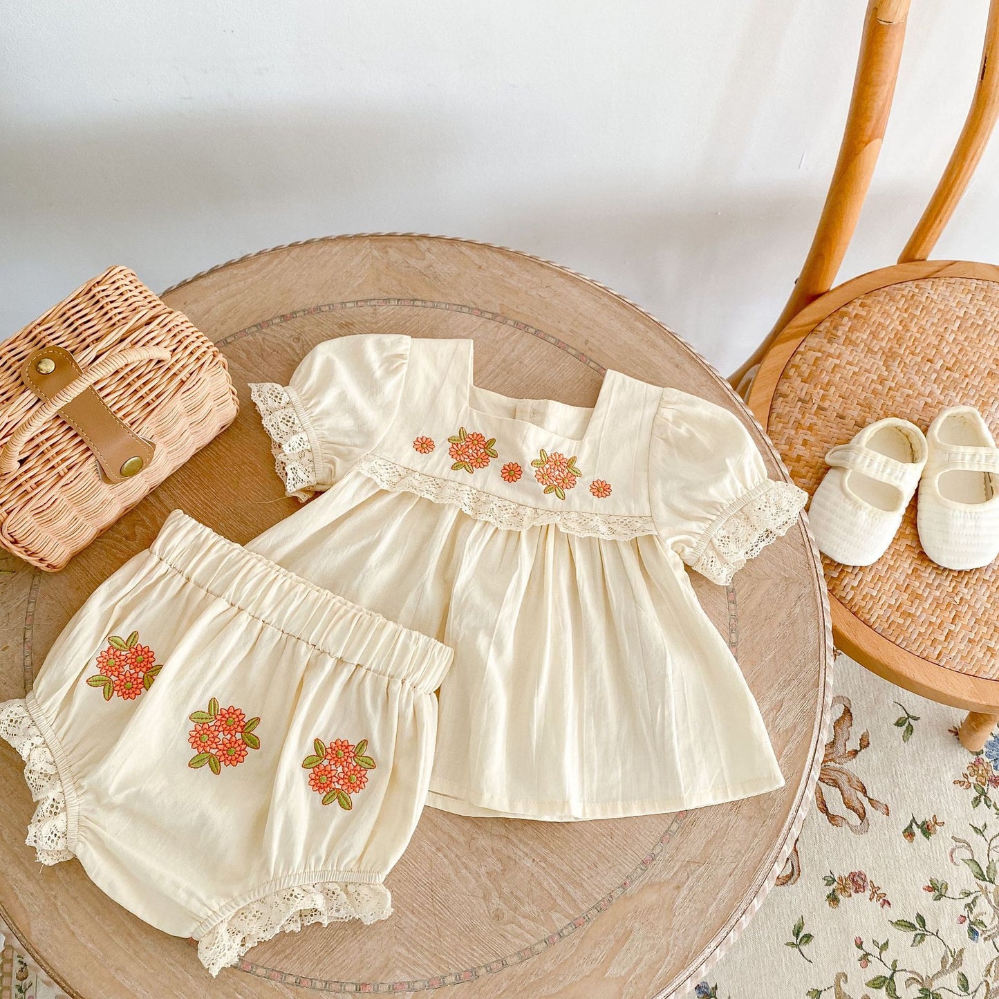 Leilani two piece embroidered set