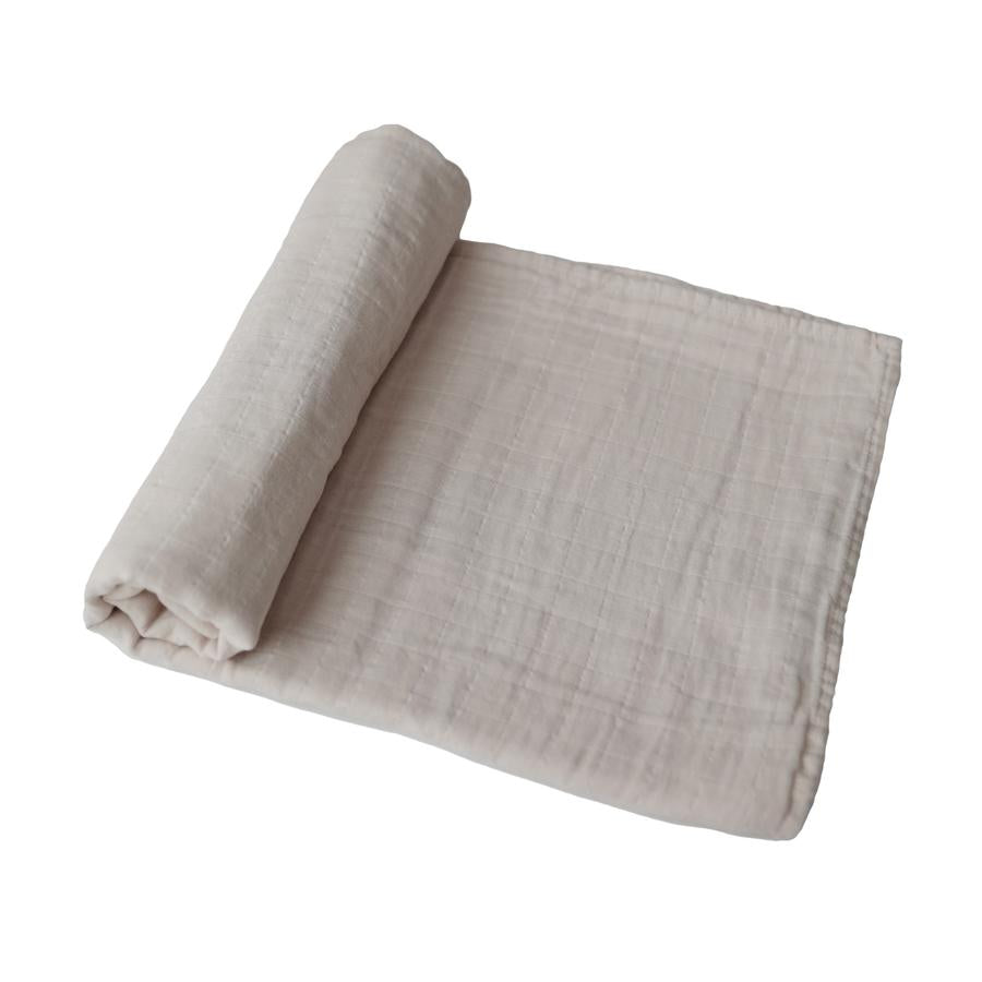 Mushie Organic Cotton Swaddle - Fog