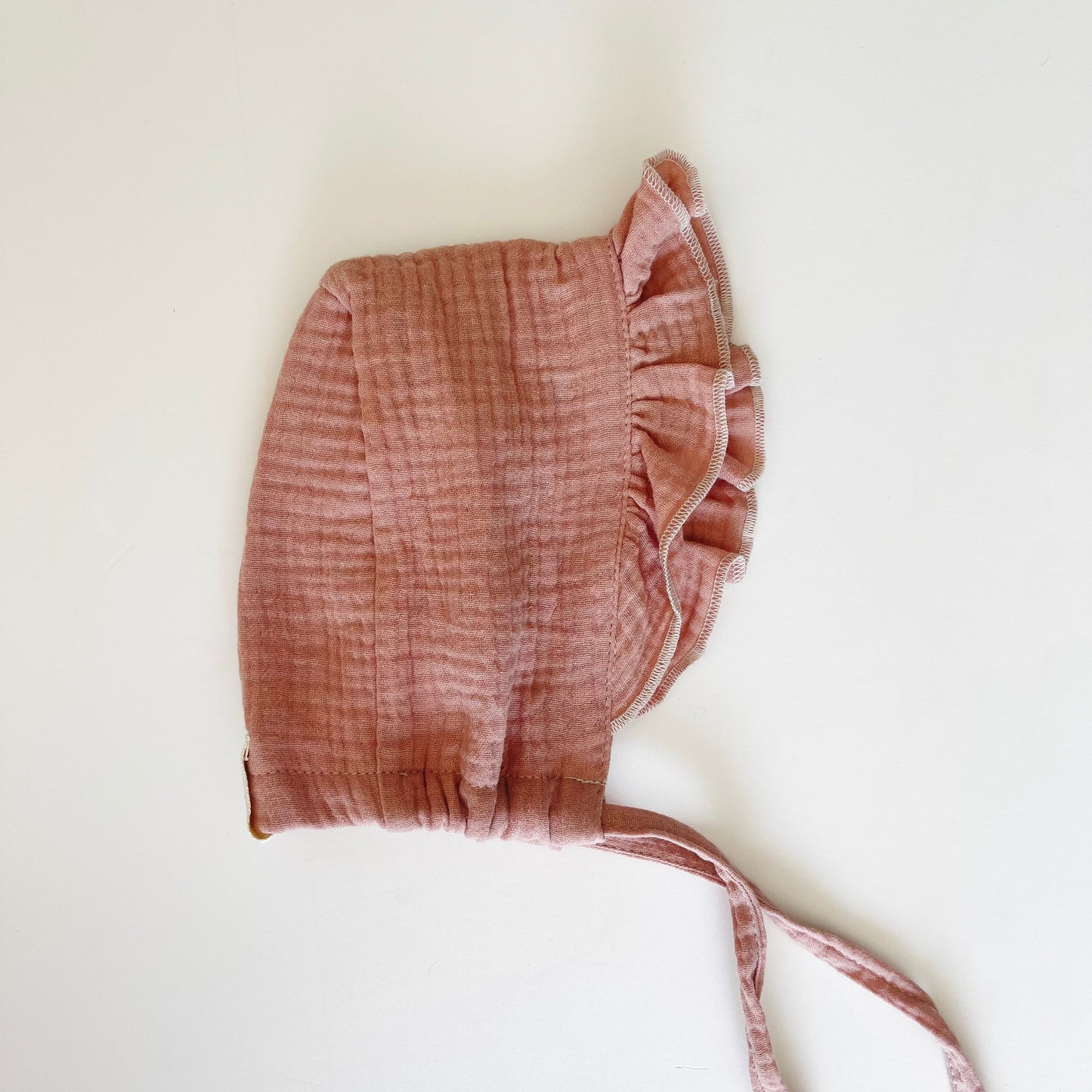 Wild Skye - Frilled Muslin Bonnet - Dusty Rose