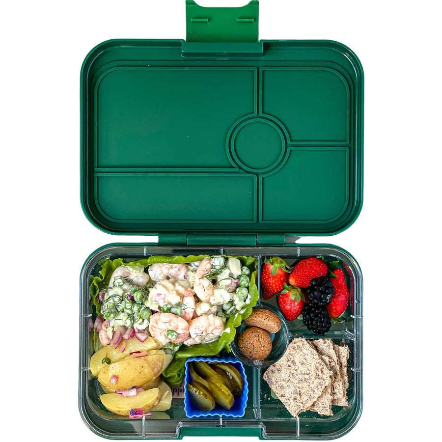 Yumbox Tapas Lunch Box | Greenwich Green with NYC Tray | 4 Compartment