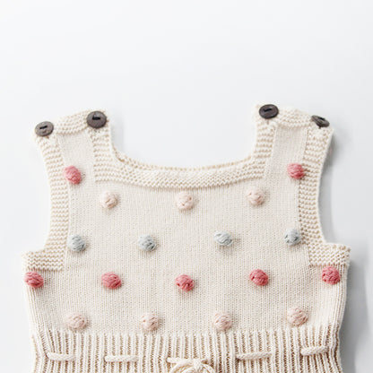 Bobble Knit Romper - Cream and multi-colours