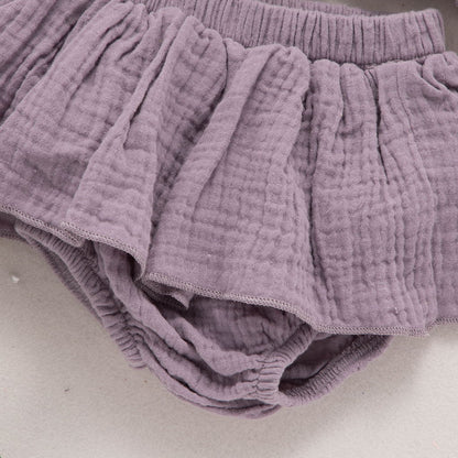 Ruffled Liya Cotton Muslin Set - Jacaranda