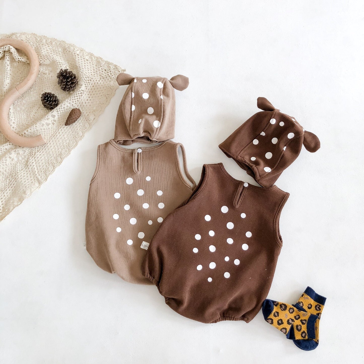 Woodlands Romper Set - Caramel