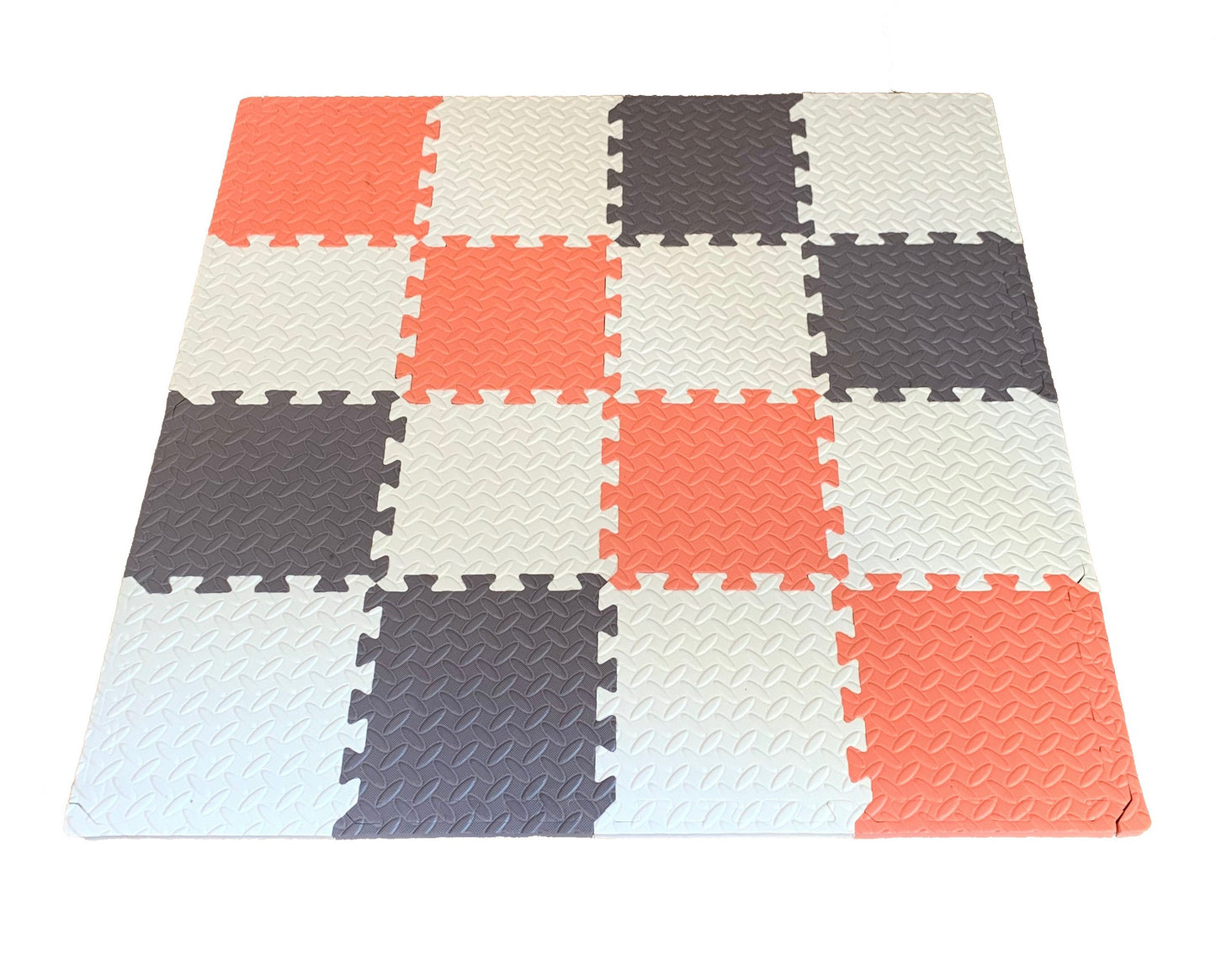 Modern Playmats - Coral, Grey and White