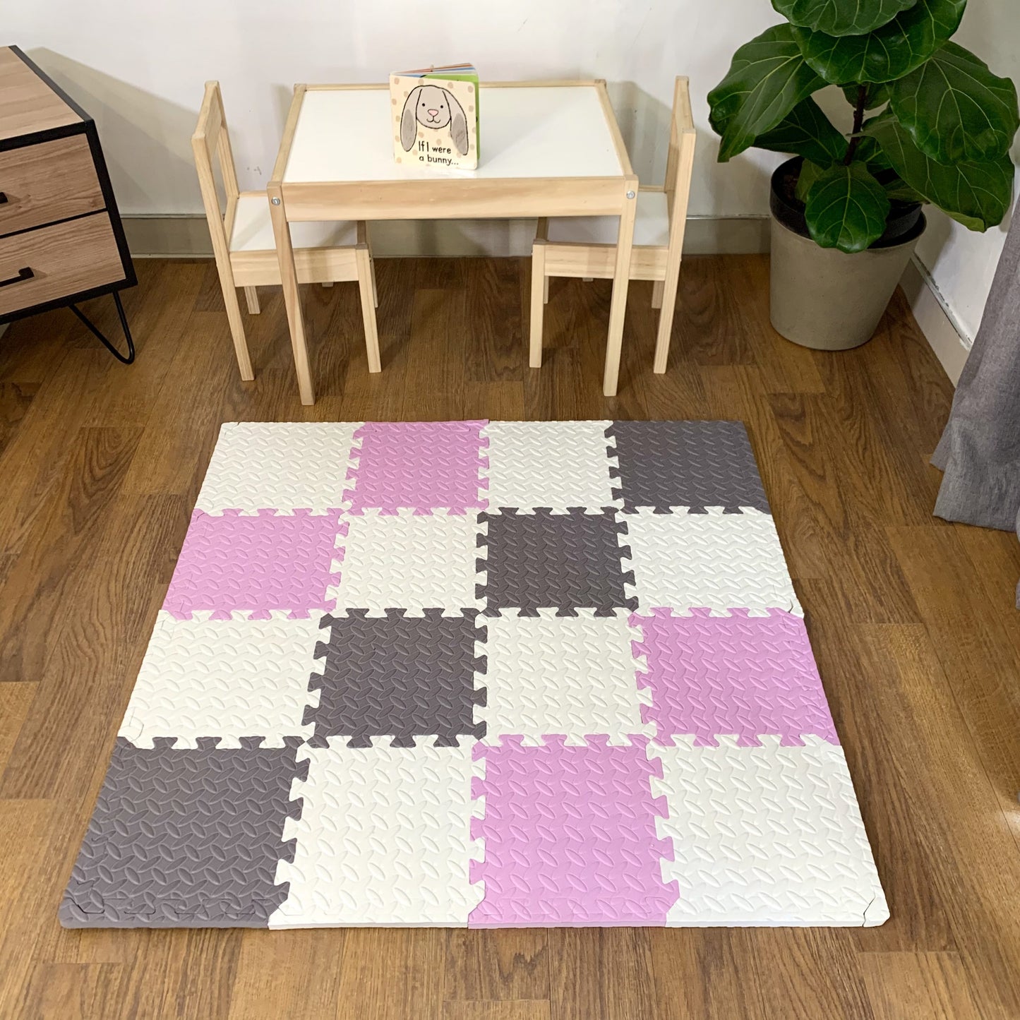 Modern Playmats - Lavender, Grey and White