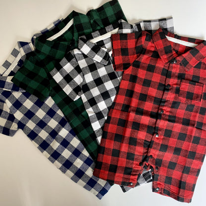 Huxley Plaid Romper - Black