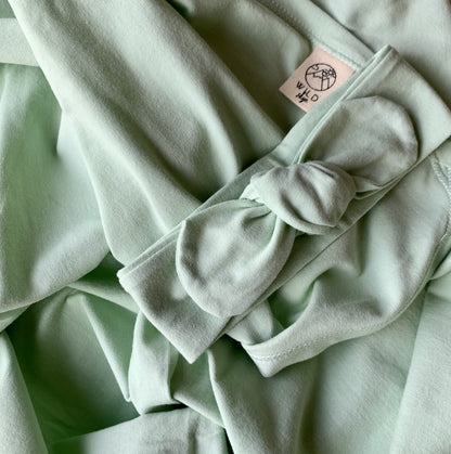 Wild Skye Jersey Wrap Set with Beanie or Topknot - Sage