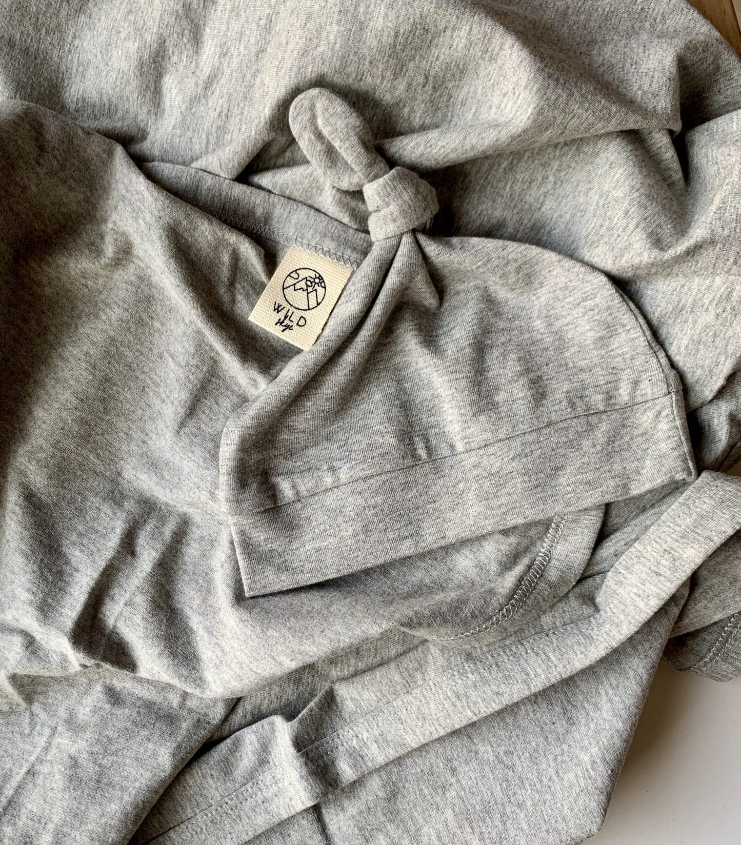 Wild Skye Jersey Wrap Set with Beanie or Topknot - Grey Melange
