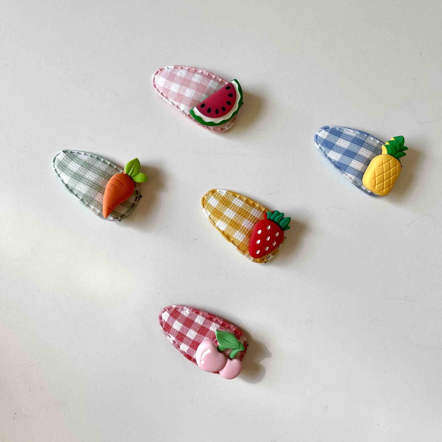 Gingham Clip Set