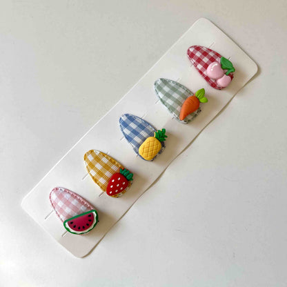 Gingham Clip Set