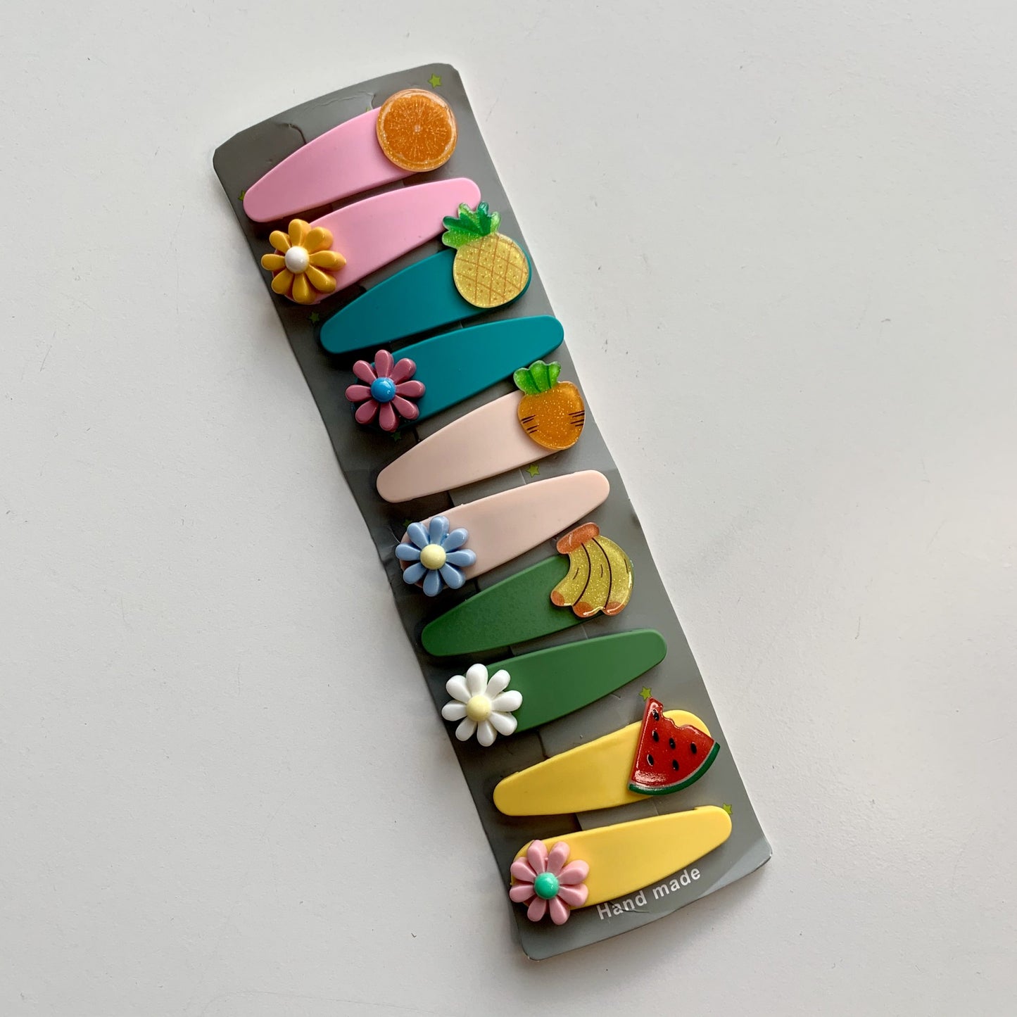 Matte Flower and Fruit Hair Clip Set