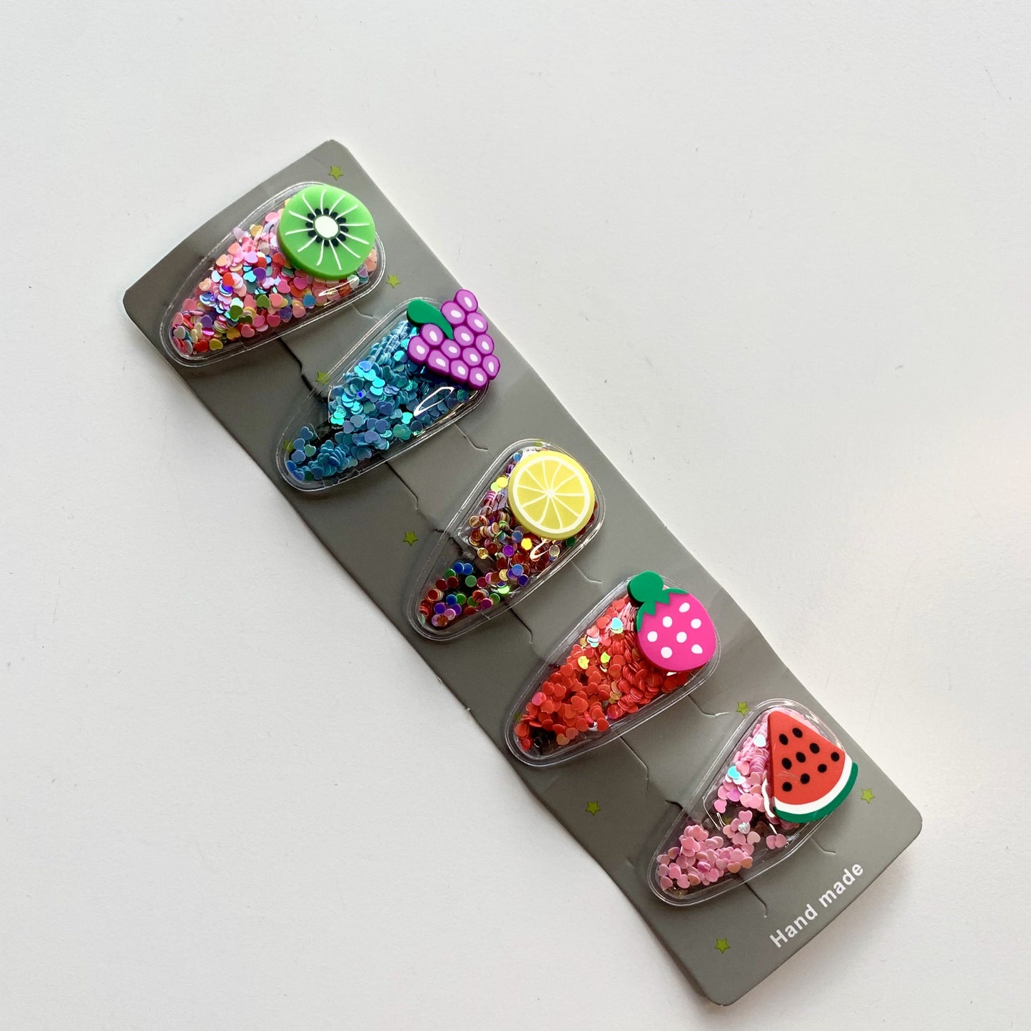 Tropical Fruit Glitter Hair Clip Set