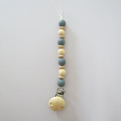 Pacifier Holder - Wood + Silicone - Smoke