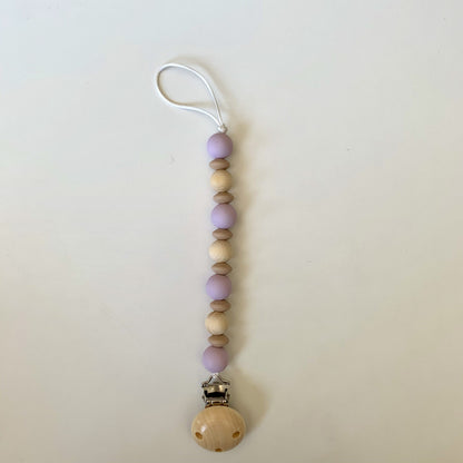 Pacifier Holder - Wood + Silicone - Lavender