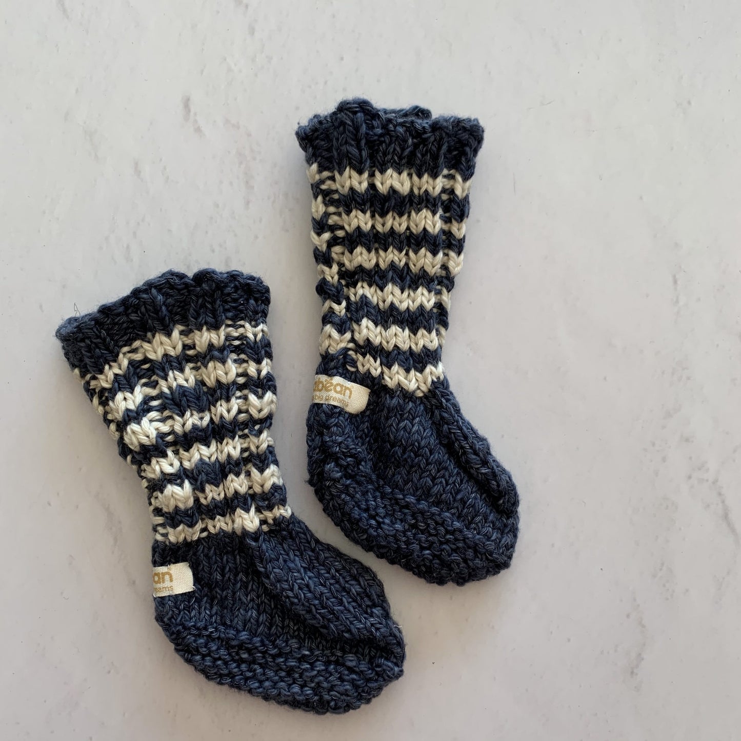 Nunabean - Eco-Knit Cloudhopper Booties - Stripey