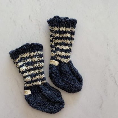 Nunabean - Eco-Knit Cloudhopper Booties - Stripey
