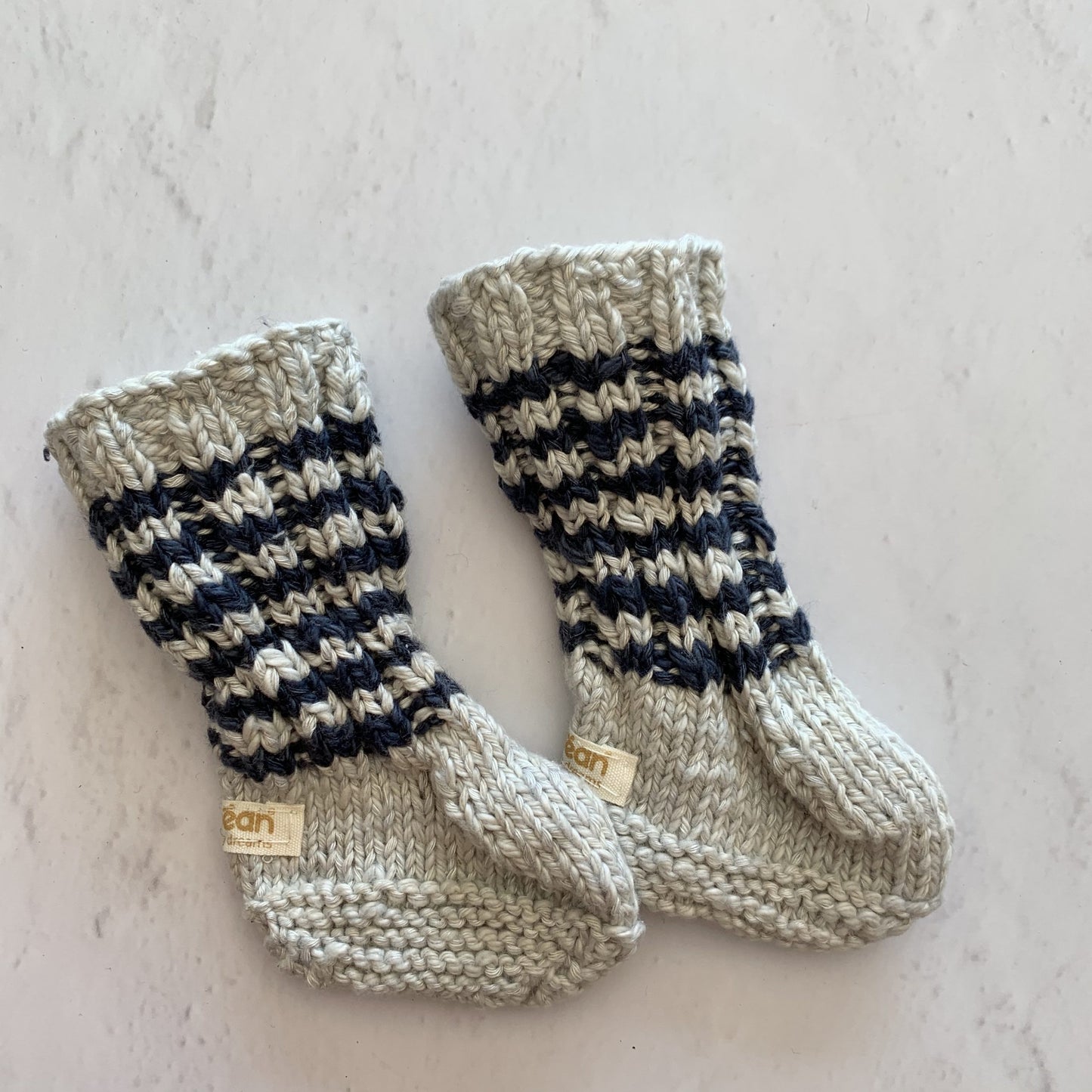 Nunabean - Eco-Knit Cloudhopper Booties - Stripey