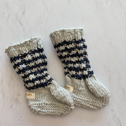 Nunabean - Eco-Knit Cloudhopper Booties - Stripey