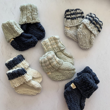 Nunabean - Eco-Knit Cloudhopper Booties - Stripey