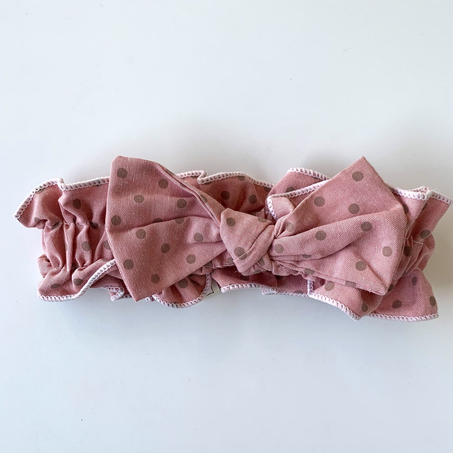 Vintage Stretch Headband - Rose Polka Dots