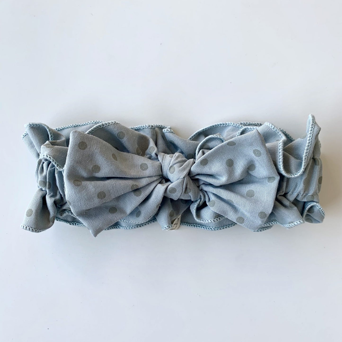 Vintage Stretch Headband - Teal Polka Dots
