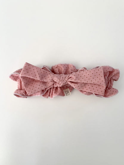 Vintage Stretch Headband - Cherry Mini Dots