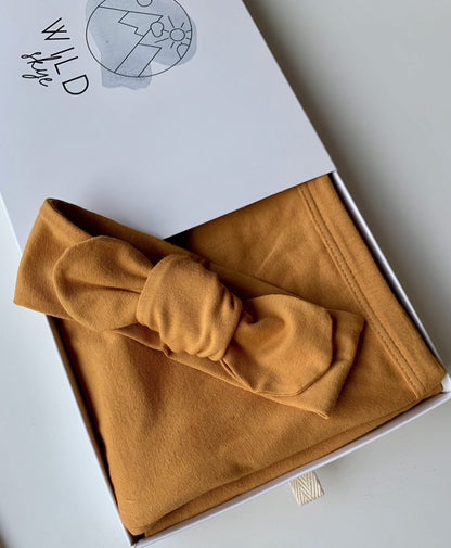Wild Skye Jersey Wrap Set with Beanie or Topknot - Bronze