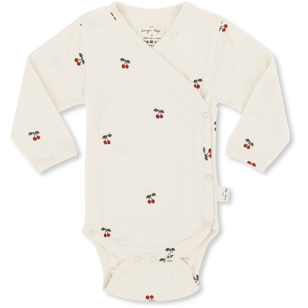 Konges Sloejd Organic Kimono Bodysuit - Cherry