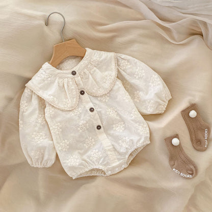 Emma lace collared romper