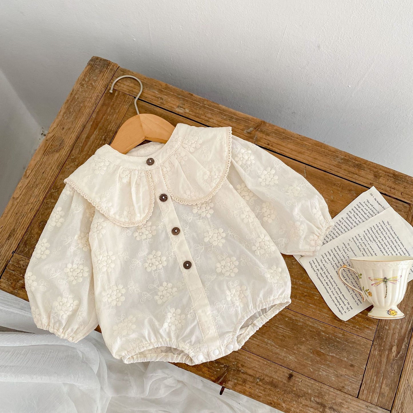 Emma lace collared romper