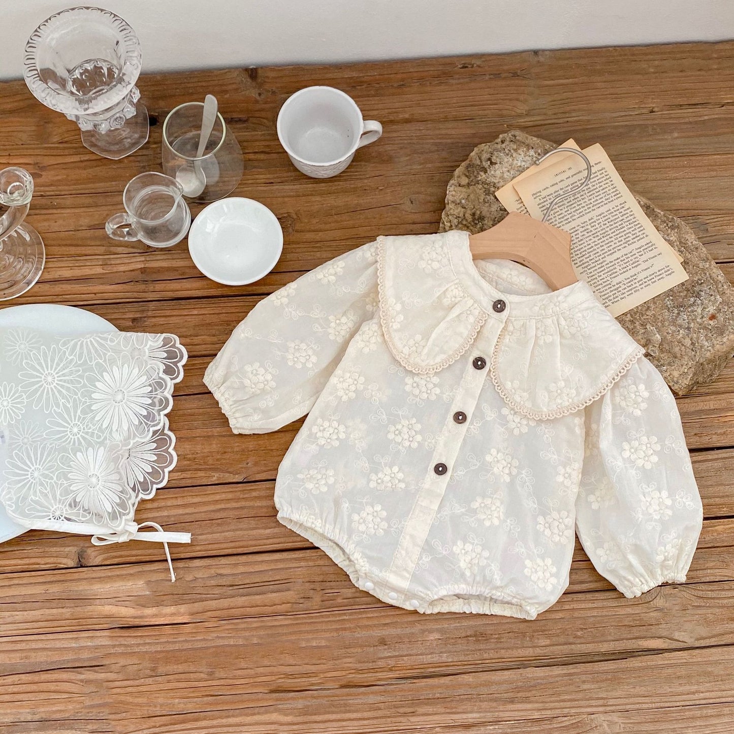 Emma lace collared romper