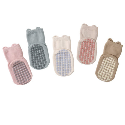 Non-Slip Cotton Baby Socks - Beige Raccoon