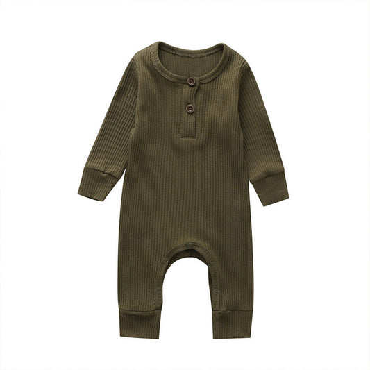 Arlo Classic Ribbed Jumpsuit - Moss Green