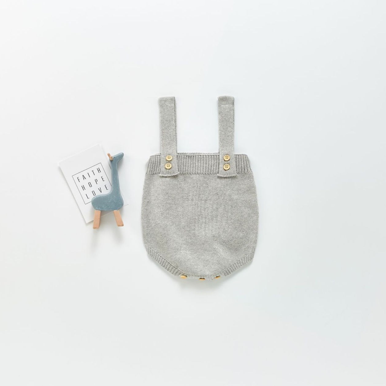 Classic Suspender Romper - Grey