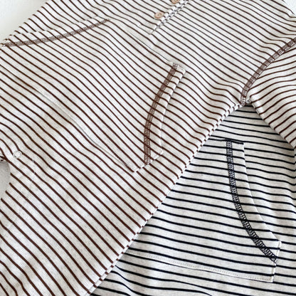 Blake Striped Jumpsuit - Beige and Black Stripes