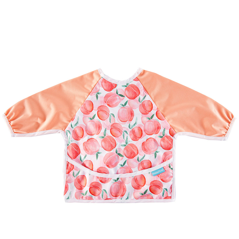 Waterproof Long Sleeved Bib - Peaches