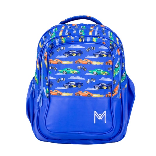 MontiiCo School Bag | Blue Speed Racer | For Kids & Teens